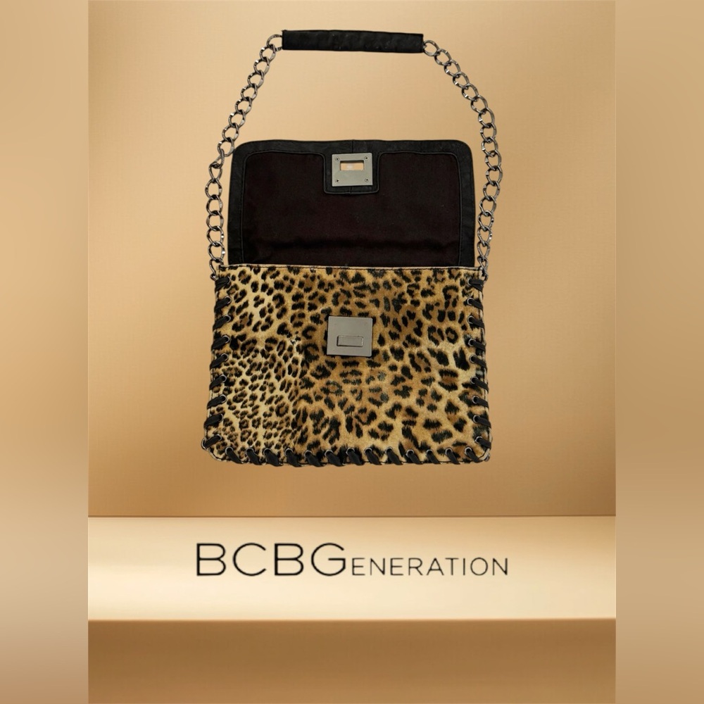 Bcbgeneration Leopard Print Chain Envelope Bag - image 3